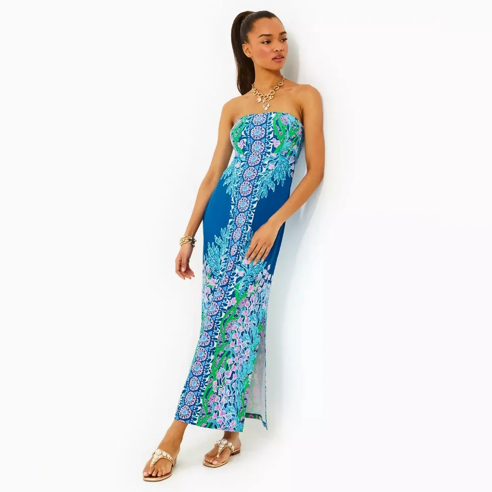 NWT Lilly Pullizer Nola Strapless Dress - 14 - Picture 3 of 5
